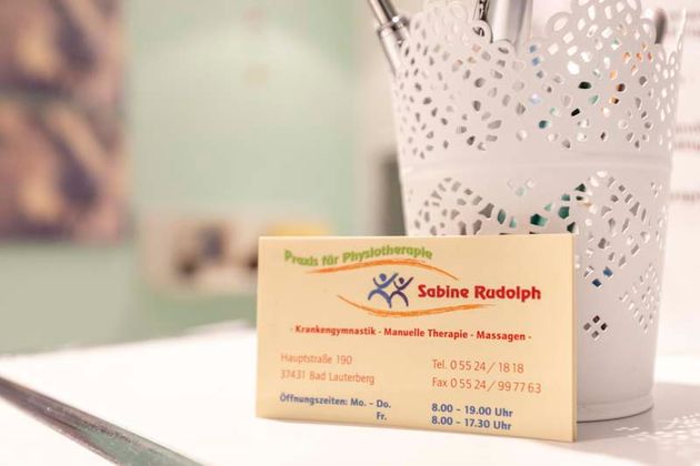 Physiotherapie Rudolph Bad Lauterberg - Visitenkarte